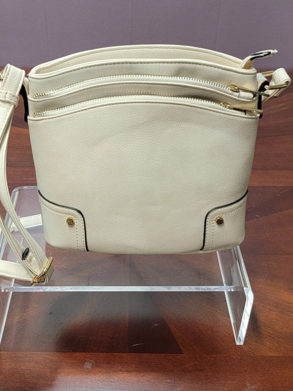 ALYSSA Triple Zip Pocket Large Crossbody Bag